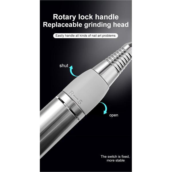 Low Vibration 35000RPM Electric Nail Drill for Nail Salon by Lugx Remove Nail Polish