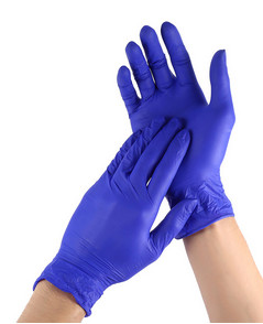 Buy Rubber Disposable Medical Hand Gloves Sterile Nitrile Slip Resistant at wholesale prices