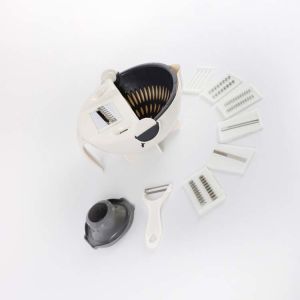 Multi Blades Plastic Vegetable Manual Slicer With Fruit Peeler White