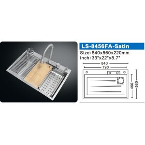 China Rain Waterfall Stainless Steel Kitchen Sink 304SS Undermount Single Bowl on sale