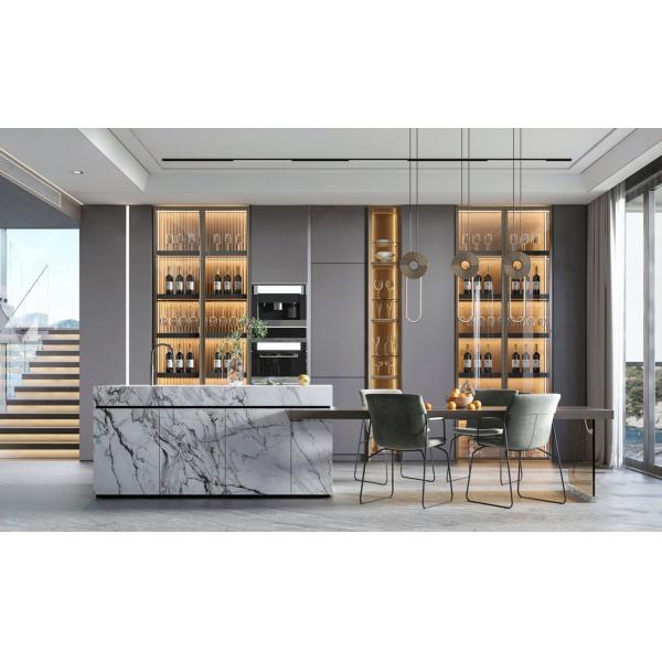 Lacquer Kitchen Island Furniture Cocina White Shaker Modular Kitchen Cabinet