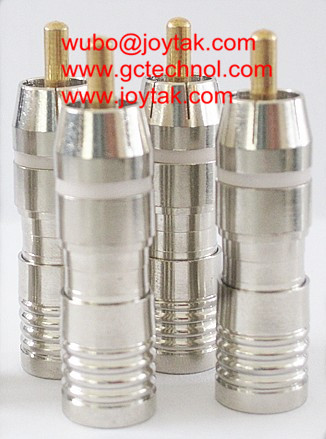 RCA male Connector RCA plug Compression connector for RG6Q Coaxial Cable gold plated pin home ther