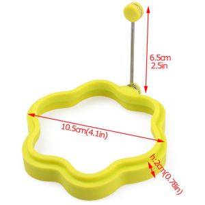 Non-slip Handle Silicone Flower Shape Fried Egg Ring Pancake Ring Mould
