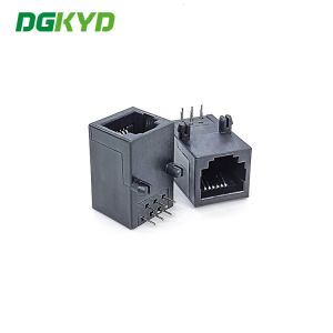 rectangle 6P6C RJ11 Cable Connector Full Plastic Without Light