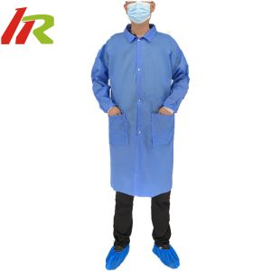 Quality Visitor Coat Polypropylene Nonwoven Disposable Lab Coats for sale