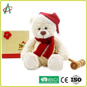 Huggable 25cm Plush Teddy Bear With Christmas Cap