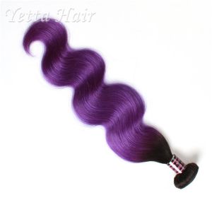 Ombre Virgin Russian Human Hair Burgundy Hair Extensions 18inch