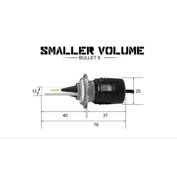 IP68 Waterproof LED Car Headlight Bulbs 24w 3600LM H7 Led Conversion Kit