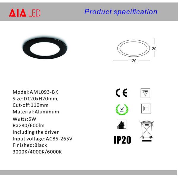 SMD 6W best price ultrathin LED Panel light/LED ceiling light led downlight for hotel
