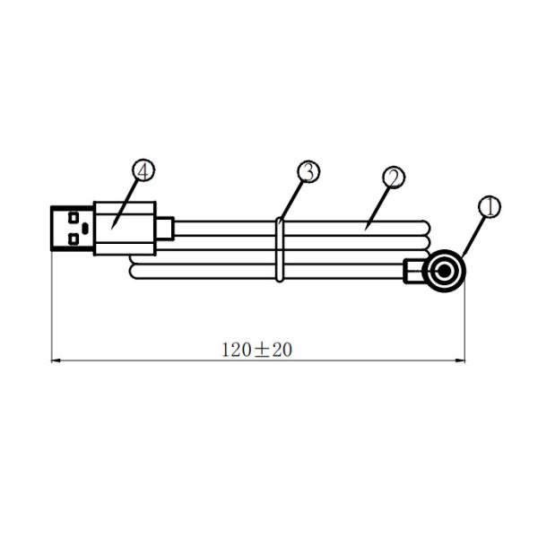 1A Magnetic Cable Connector USB Charging Round Magnetic Charging Cable For Electronic Locks