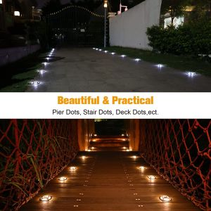 Outdoor Deck Illuminated Light with Solar Power Source and LED Light Source