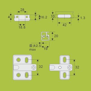 aluminum frame hinge furniture hardware full-overlay
