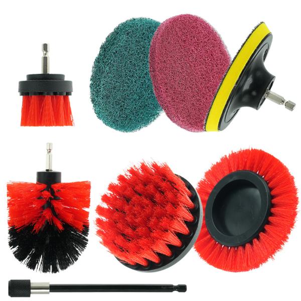 Cordless Drill Brush Attachment Electric Scrubber 8Pcs Kit