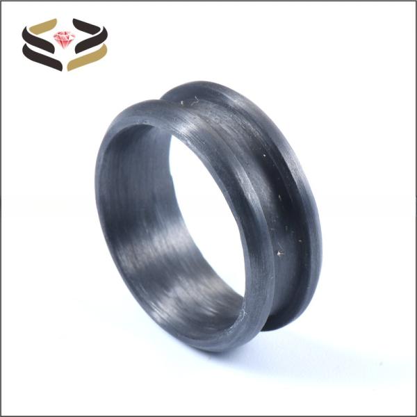 Invisible Setting Wedding Carbon Fiber Ring Blank 8mm For Inlay