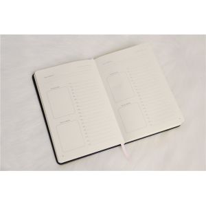 Sturdy Elastic Band Time Schedule Planner , Suede Feel Synthetic Leather Agenda