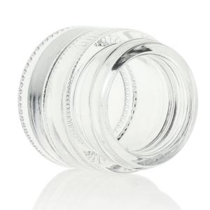 Luxury OEM 10g Clear Glass Cosmetic Jars Gold Cover Clear For Cream
