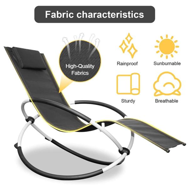 Modern Outdoor Furniture Folding Zero Gravity Rocking Chair for Patio Garden and Beach