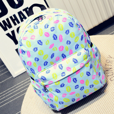 blue lips canvas backpack messenger bags wholesale купить рюкзак mochilas por