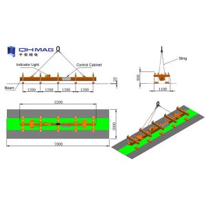 Telescopic Beam Sheet Metal Magnetic Lifter 600kg With Clamps