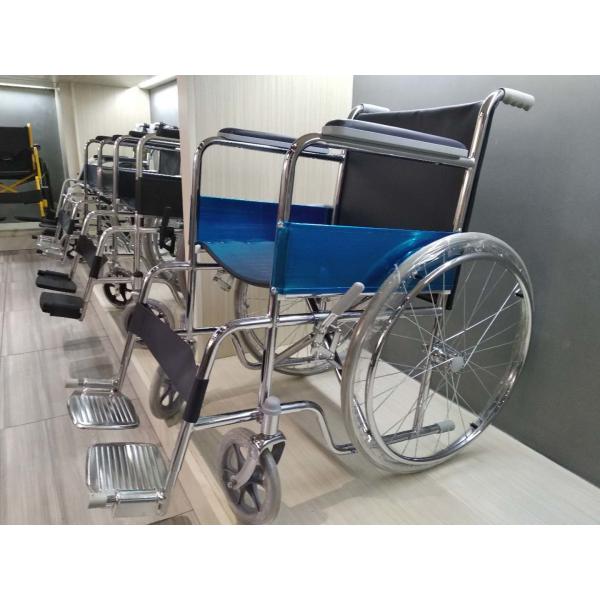 GT-809B Folding Steel Wheelchair Lightweight Collapsible Wheelchair Chromed MAG