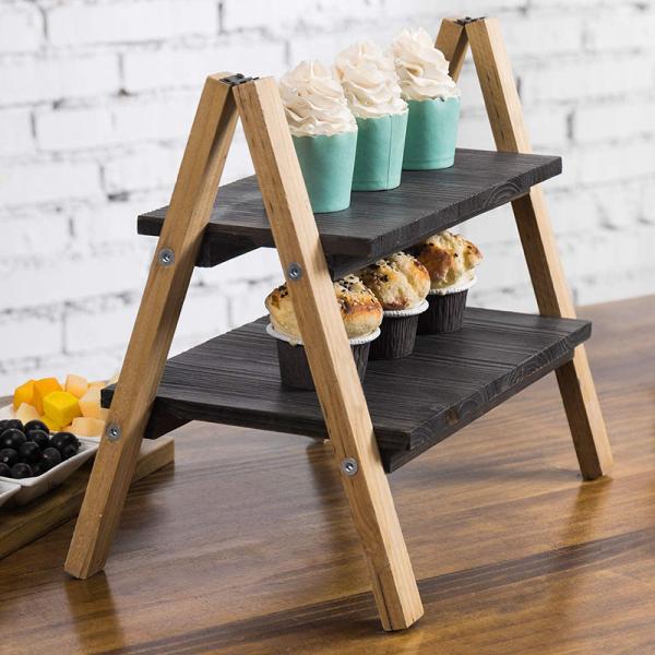 wooden Jewelry display stand wooden cake stand in wedding party , Natural color or Rustic customized color accept