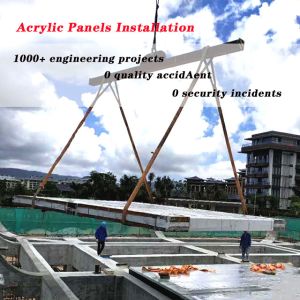 Non Yellowing Custom Clear Acrylic Swimming Pool For High Light Transmission 93%