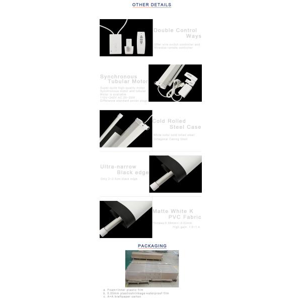 Electric Projector Screen 100 Inch With Ultra Narrow Edge