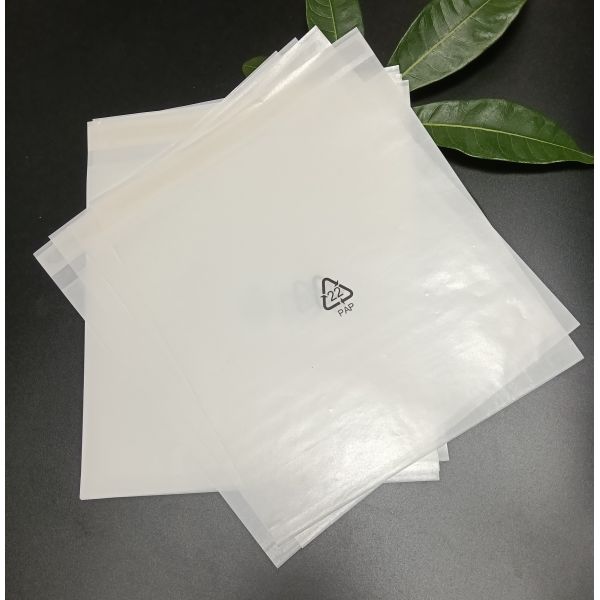 Three-Side Seal White Glassine Paper Bags With Recyclable Logo Eco-Friendly Food-Grade Packaging For Dry Foods And Crafts