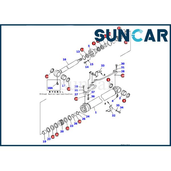 Buy 707-99-37230 Komatsu Service Kit PC120-6 Excavator Boom Cylinder Seal Kit Resistance To High Pressure at wholesale prices