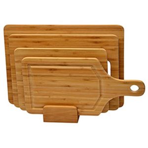 China Bamboo Cutting Board Set: (3) Small Medium & Large with handle and special shape bamboo chopping board set on sale