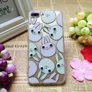 Acrylic Cartoon Moving Eyes Back Cover Cell Phone Case For iPhone 7 6s Plus 5s