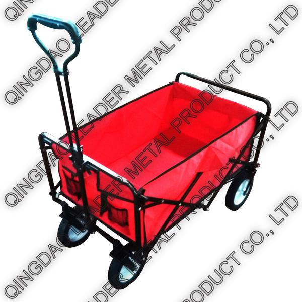 Folding Utility Wagon with Red 600D Polyester single-layer bag & Expande handle