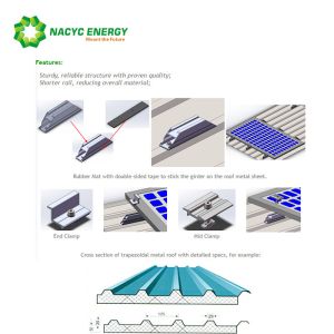 Metal Roof Color Silver Flexibility Solar Roof Mounting Systems Solar Mounting