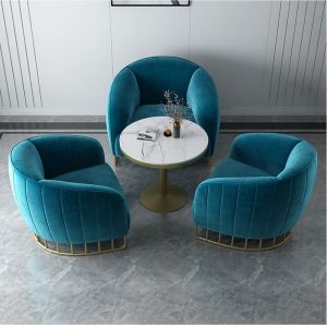 Modern Nordic Commercial Meeting Armchair Sofa With Metal Frame