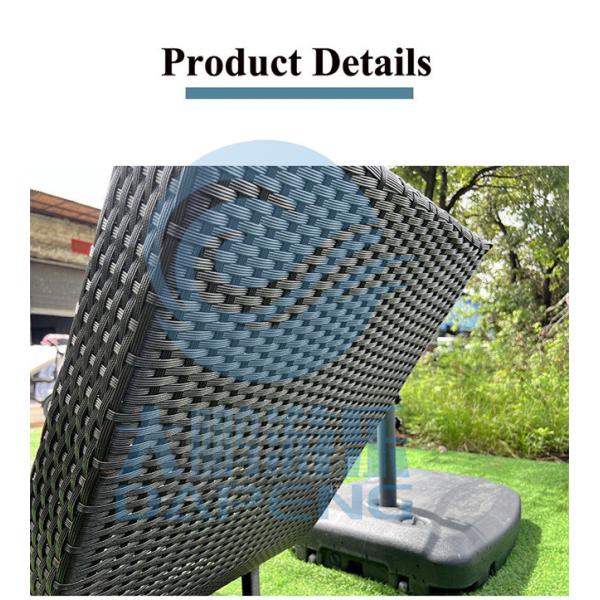 Aluminum Frame Swimming Pool Accessories PE Rattan Lounge Chair 190cm Length