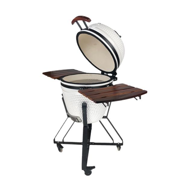 KIMSTONE 21 Inch Kamado Grill Rotisserie Smokeless Charcoal BBQ Grill Lava Rock Barbeque Grill