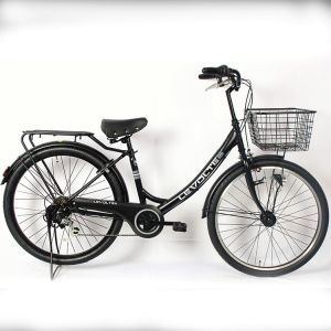 Adults Carbon City Bikes 24 Inch Classic Retro Bicycles Six Speed