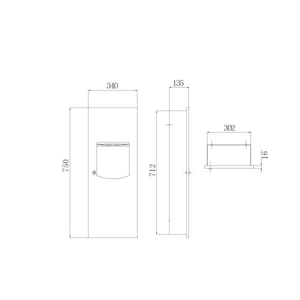 Manufactory Stainless Steel Waste Receptacle Bin And Wall Mounted Garbage Trash Bin With Paper Dispenser