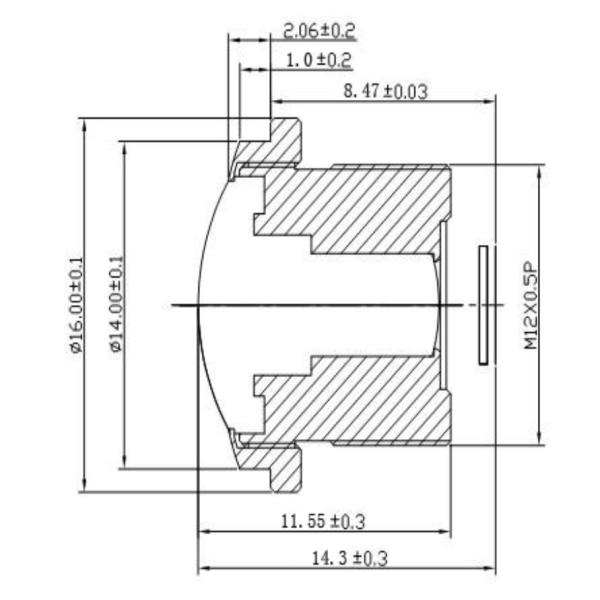 1/2.7" 1.5 mm wide angle S mount lens , HFOV 132 degree, F2.4, good for Aptina
