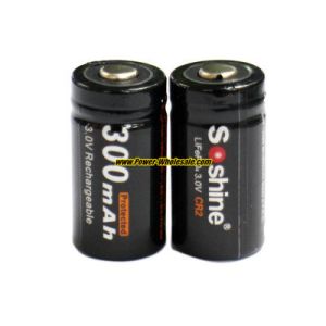 Soshine LiFePO4 15266 (IFR CR2) 3.2V 300mAh Protected Rechargeable Battery