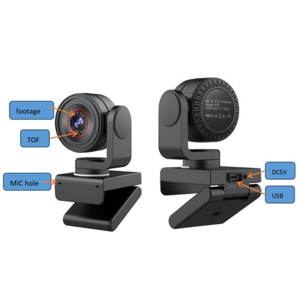 4K AI-Powered Video Conferences in Meeting Rooms with Plug and Play PTZ Webcam Camera
