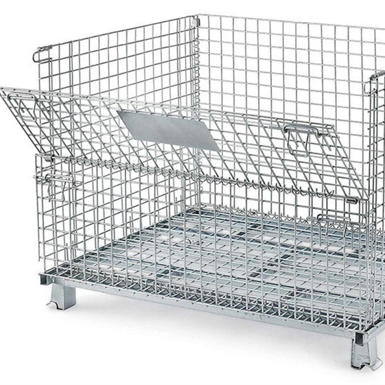 Stackable Collapsible Metal Storage Wire Mesh Warehouse Steel Basket