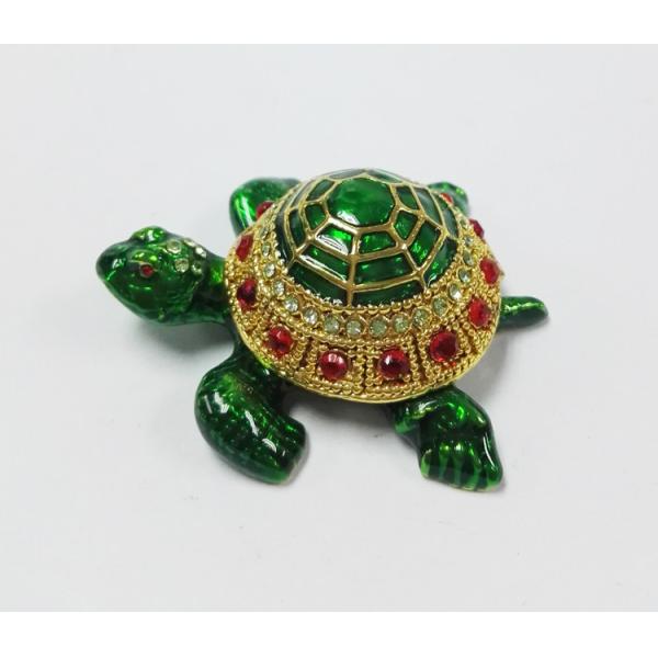 Mini Turtle trinket jewelry box petwer metal jewelry box diamond decoration gifts box