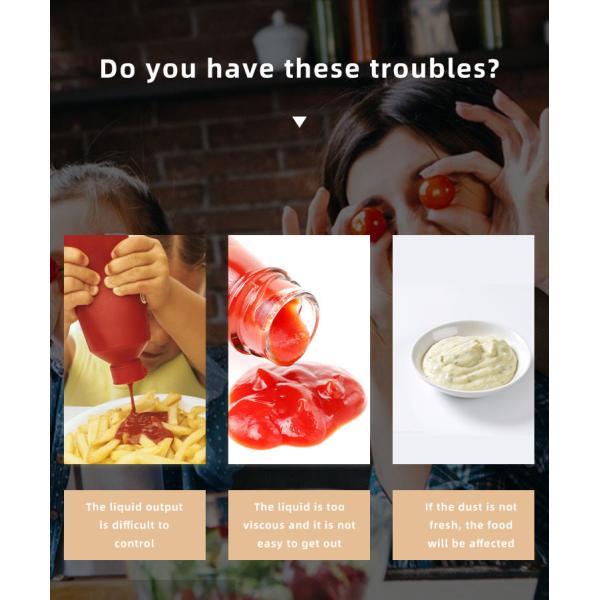 15 / 30cc Dosage Square Head Plastic Sauce Dispenser Pump For Ketchup 38mm 43mm