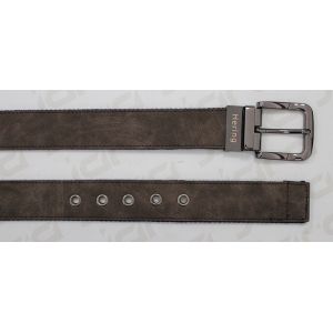 Durable Two Ways Use Of PU Mens Web Belt Laser Logo On Reversible Buckle