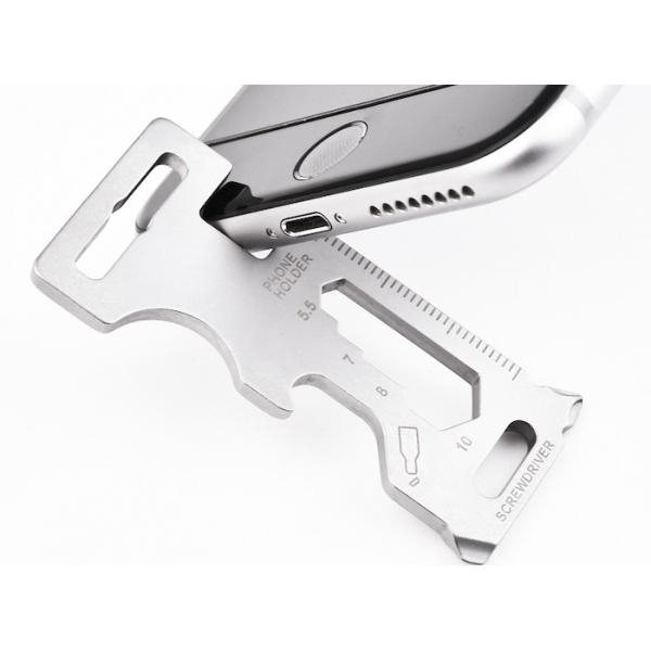 Outdoor Precision Punch Stamping 70MM Sandblasting Multifunctional Stainess Steel Bottle Opener EDC Tool Card