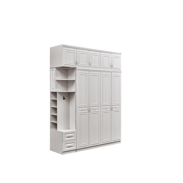 Multiscene Detachable White Wooden Wardrobe For Small Bedroom Adjustable
