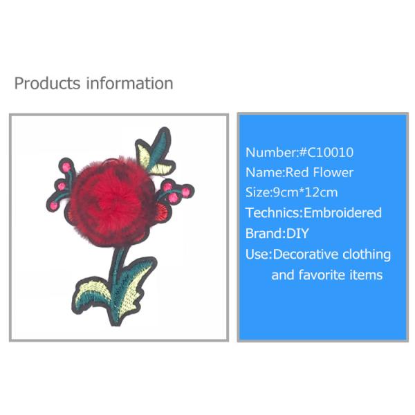 Trendy Design Flower Sew On Patches , Sew On Cloth Badges For Ladies Evening Wear