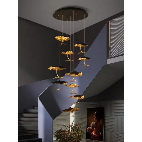 Zhongshan Supplier Big Gold and Silver Interior Living Room Decorative Lighting Chandelier