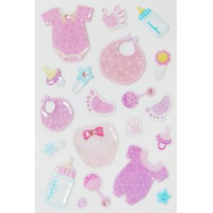 China Cute Baby Girl Clear Japanese Puffy Stickers Lovely Little 3D Shapes on sale